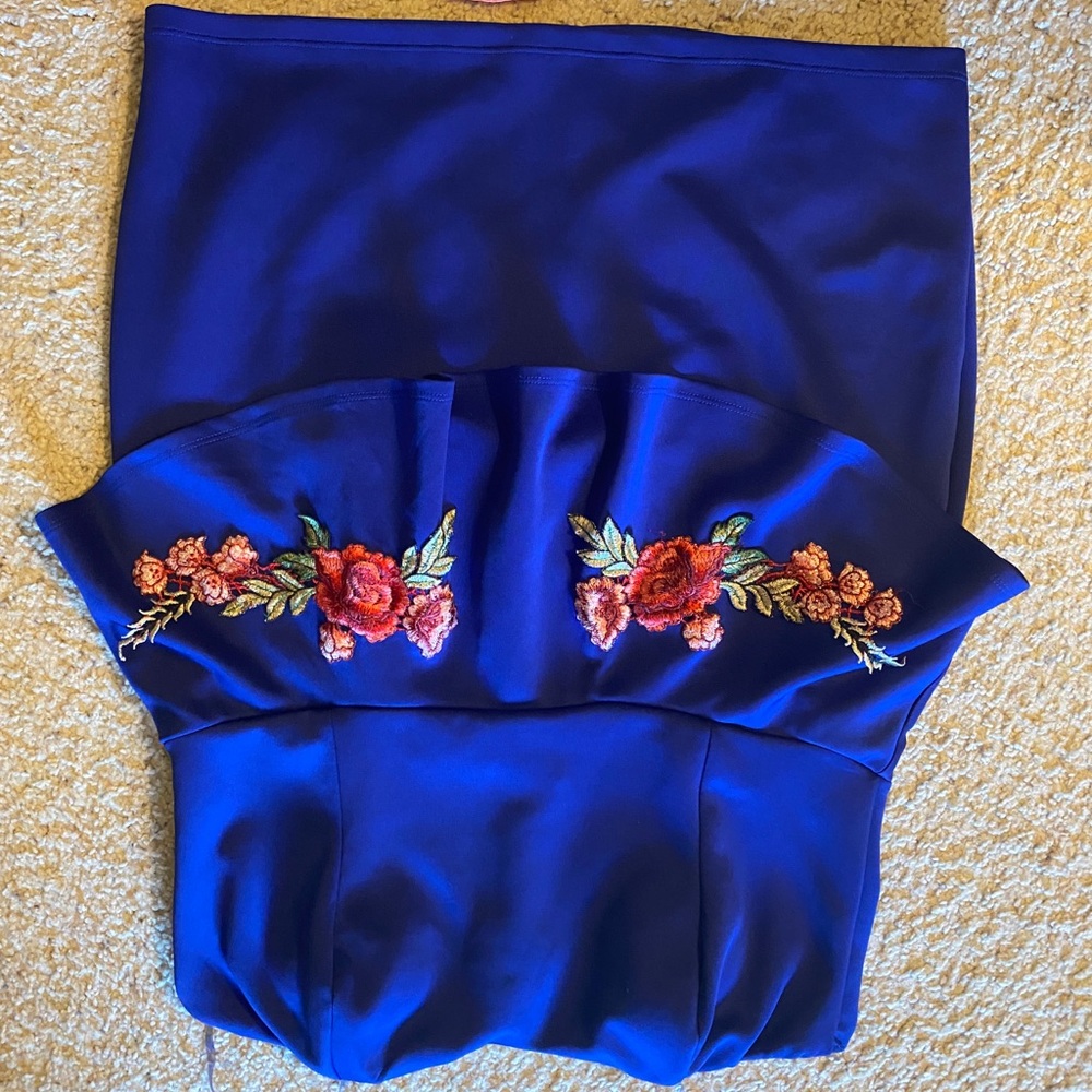 Strapless peplum dress
